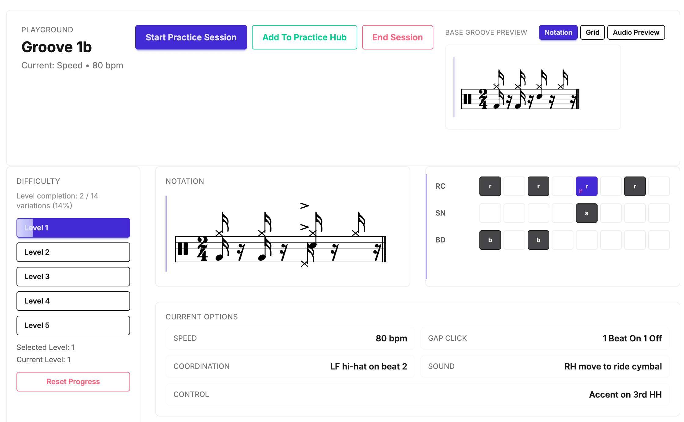 GrooveLab screen preview